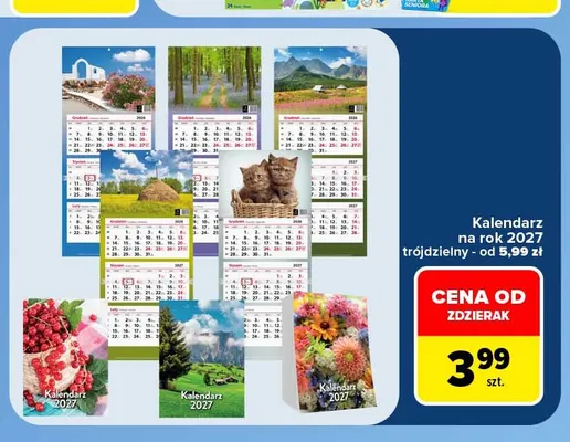 Kalendarz zdzierak na rok 2027 promocja w Carrefour