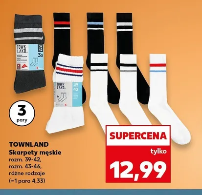 Skarpety męskie Townland 3-pak promocja w Kaufland