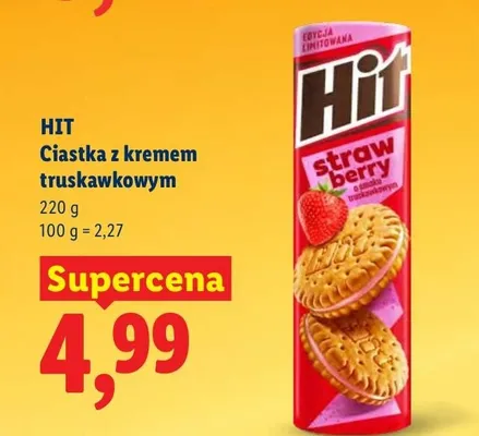 Ciastka z kremem truskawkowym promocja w Lidl