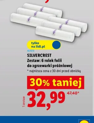 Zestaw 6 rolek folii do zgrzewarki próżniowej Silvercrest promocja w Lidl