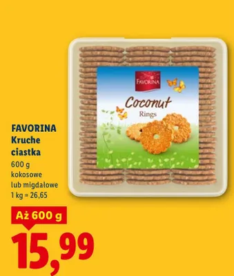 Kruche ciastka kokosowe lub migdałowe promocja w Lidl