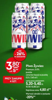 Piwo Żywiec Premium 0.0% promocja w Żabka