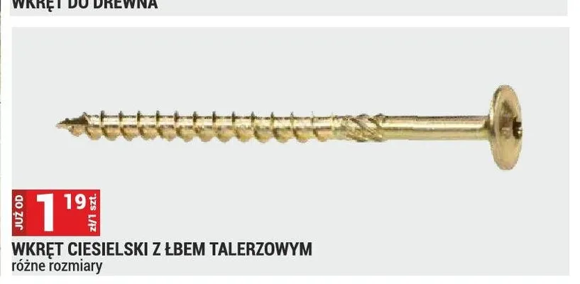 Wkręt ciesielski z łbem talerzowym promocja w Merkury Market