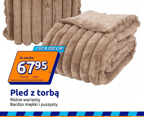Pled z torbą 150x200 cm promocja w Action