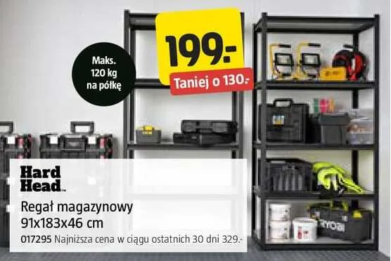 Regał magazynowy Hard Head 91x183x46cm promocja w Jula