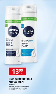 Pianka do golenia Nivea Men Sensitive promocja w Leclerc
