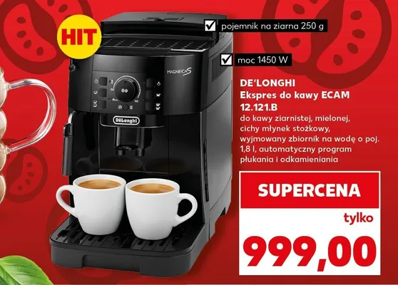 Ekspres do kawy De'Longhi ECAM 12,121.B promocja w Kaufland