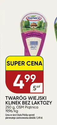Twaróg wiejski klinek bez laktozy Piątnica promocja w Chata Polska