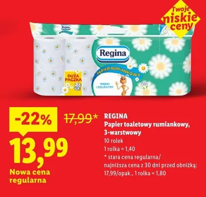 Papier toaletowy rumiankowy 3-warstwowy promocja w Lidl