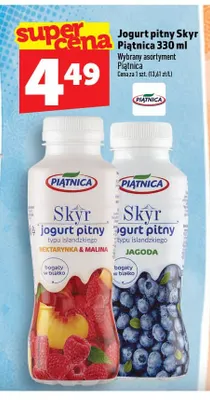 Jogurt pitny Skyr jagoda Piątnica promocja w TOPAZ