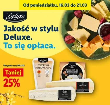 Wszystkie sery Deluxe -25% promocja w Lidl