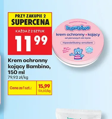 Krem ochronny kojący Bambino promocja w Biedronka
