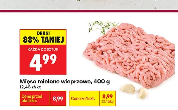 Mięso mielone wieprzowe promocja w Biedronka