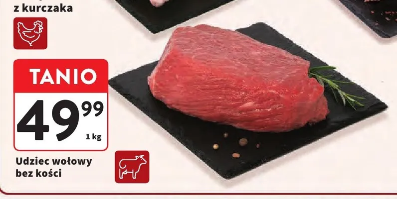 Udziec wołowy bez kości promocja w Intermarche