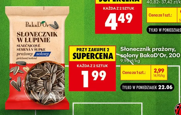 Słonecznik prażony solony BakaD'Or promocja w Biedronka