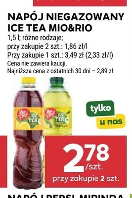 Napój niegazowany Ice Tea Mio&Rio brzoskwiniowy promocja w Stokrotka
