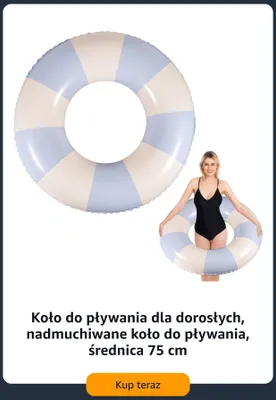 Koło do pływania dla dorosłych nadmuchiwane koło do pływania średnica 75 cm promocja w Amazon