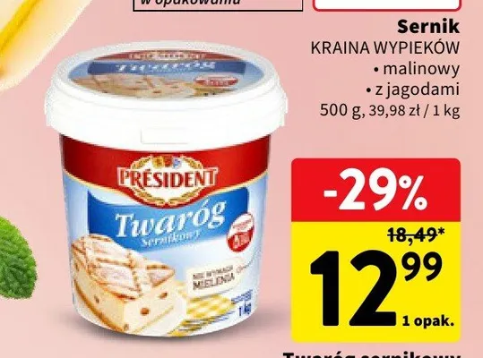 Twaróg sernikowy President promocja w Intermarche