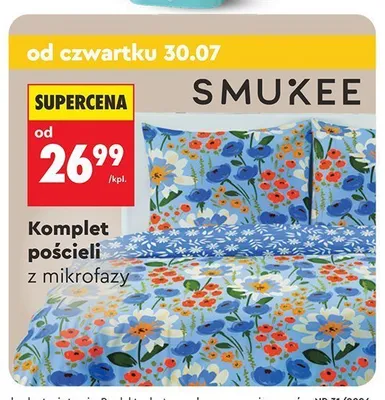 Komplet pościeli z mikrofazy Smukee promocja w Biedronka
