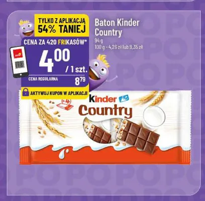 Baton Kinder Country 4-pak promocja w POLOmarket