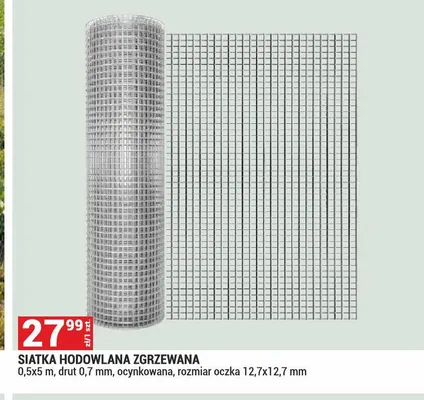 Siatka hodowlana zgrzewana ocynkowana promocja w Merkury Market