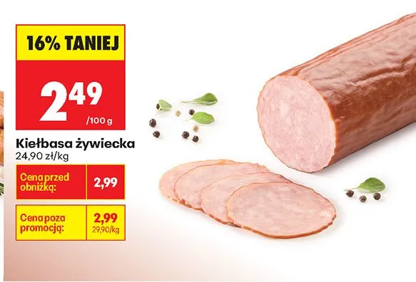Kiełbasa żywiecka promocja w Biedronka