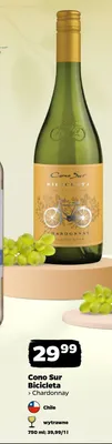 Wino Cono Sur Bicicleta Chardonnay wytrawne Chile promocja w Netto