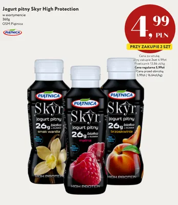 Jogurt pitny Skyr smak wanilia Piątnica promocja w Market Point