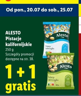 Pistacje kalifornijskie Alesto promocja w Lidl