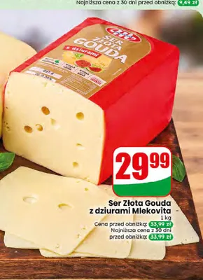 Ser Złota Gouda z dziurami Mlekovita promocja w Dino