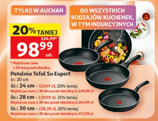 Patelnia Tefal So Expert śr. 20cm promocja w Auchan