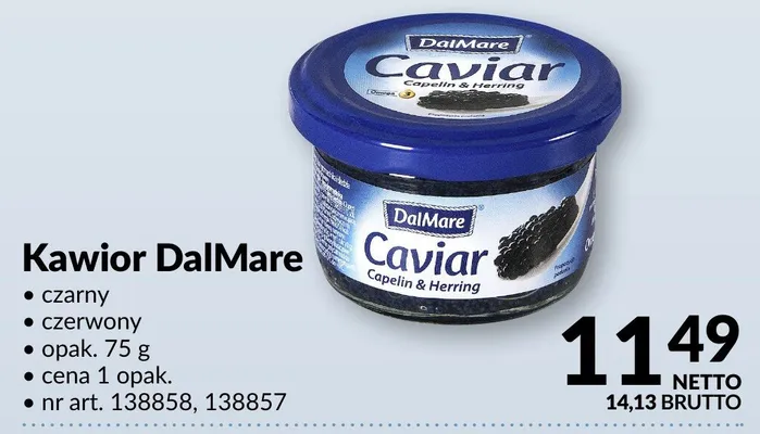 Kawior DalMare czarny promocja w Makro