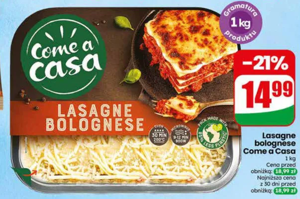 Lasagne bolognese Come a Casa promocja w Dino