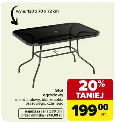 Stół ogrodowy promocja w Carrefour