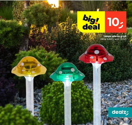 Lampa solarna grzyb różne kolory promocja w Dealz