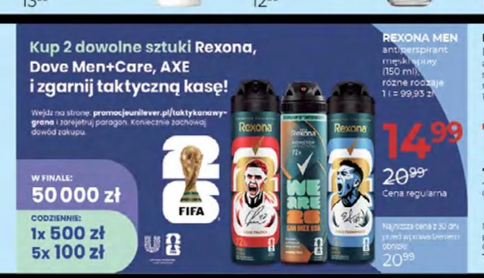 Antyperspirant męski w sprayu Rexona Men promocja w Drogerie Jawa
