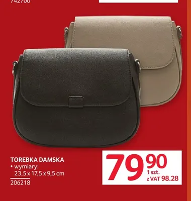 Torebka damska 23,5x17,5x9,5 cm promocja w Selgros