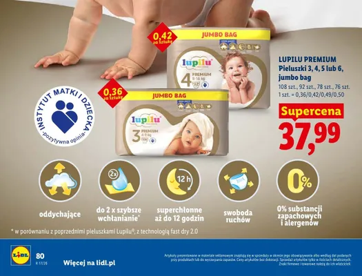 Pieluszki 3,4, 5 lub 6, jumbo bag promocja w Lidl