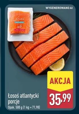 Łosoś atlantycki porcje promocja w Aldi