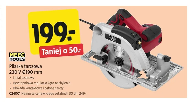 Pilarka tarczowa Meec Tools promocja w Jula