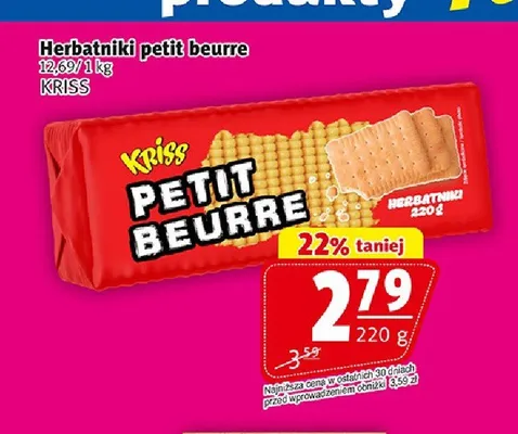 Herbatniki petit beurre Kriss promocja w Prim Market