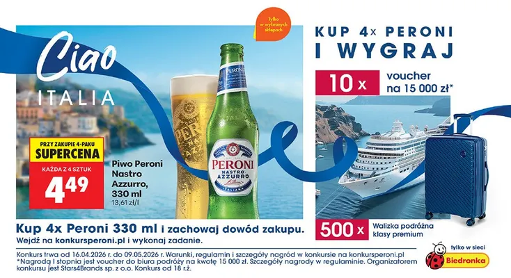 Piwo Nastro Azzurro promocja w Biedronka