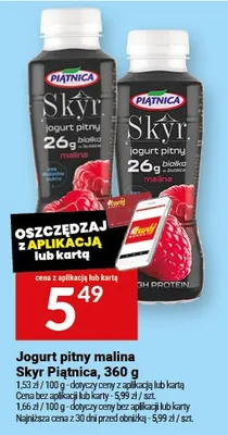 Jogurt pitny malina Skyr Piątnica promocja w Twój Market