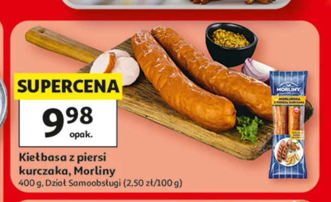 Kiełbasa z piersi kurczaka Morliny promocja w Auchan