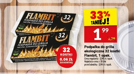 Podpałka do grilla ekologiczna 32 kostki Flambit promocja w Twój Market
