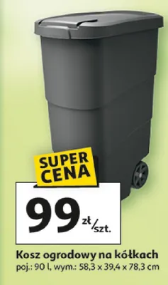 Kosz ogrodowy na kółkach promocja w Auchan