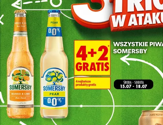 Piwo bezalkoholowe Somersby Pear promocja w Biedronka