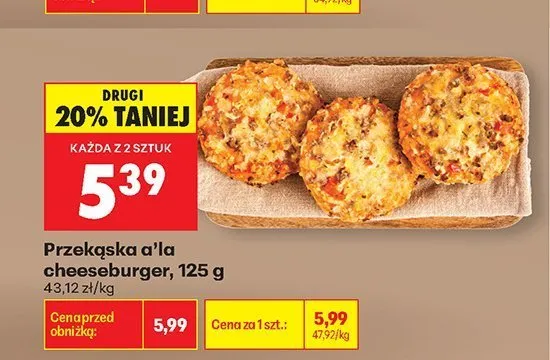 Przekąska a'la cheeseburger promocja w Biedronka