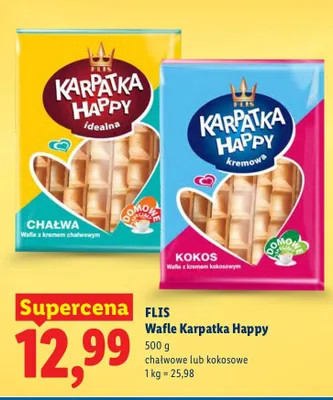 Wafle karpatka chałwa Flis happy promocja w Lidl