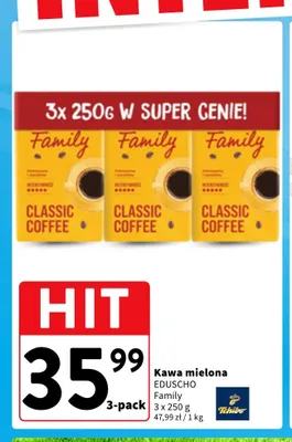 Kawa mielona Eduscho Family 3-pak promocja w Intermarche